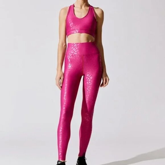 Carbon38 Leopard Takara Shine Leggings Magenta Size M - Picture 1 of 10